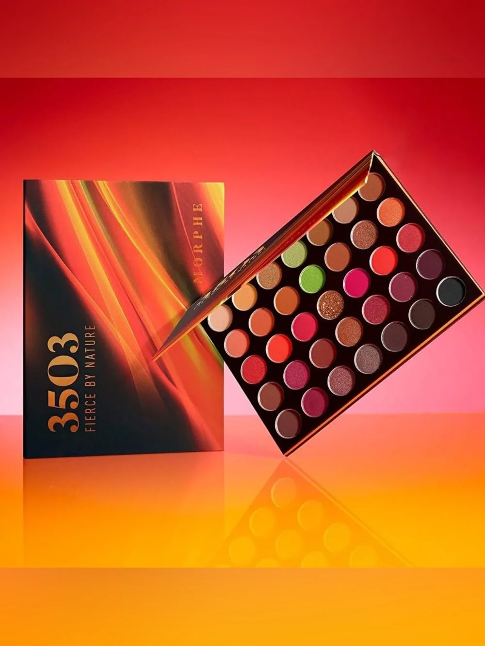 Morphe 3503 Fierce By Nature Palette - Pink Orange Yellow Green Accents